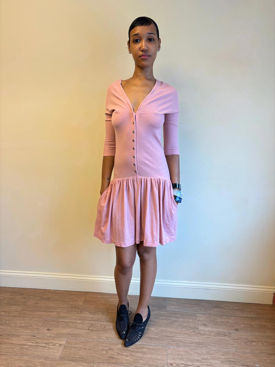 80s Chantal Thomass Blush Off the Shoulder Dress product image