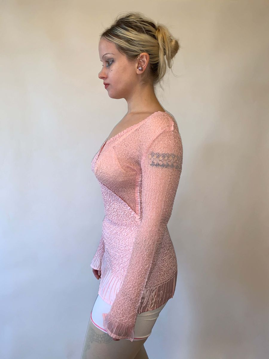 Yoshiki Hishinuma Crinkled Pink Top product image