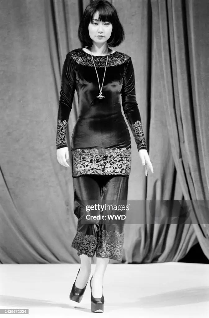 1992 "Always on Camera" Vivienne Westwood Gold Foil Velvet Dress product image