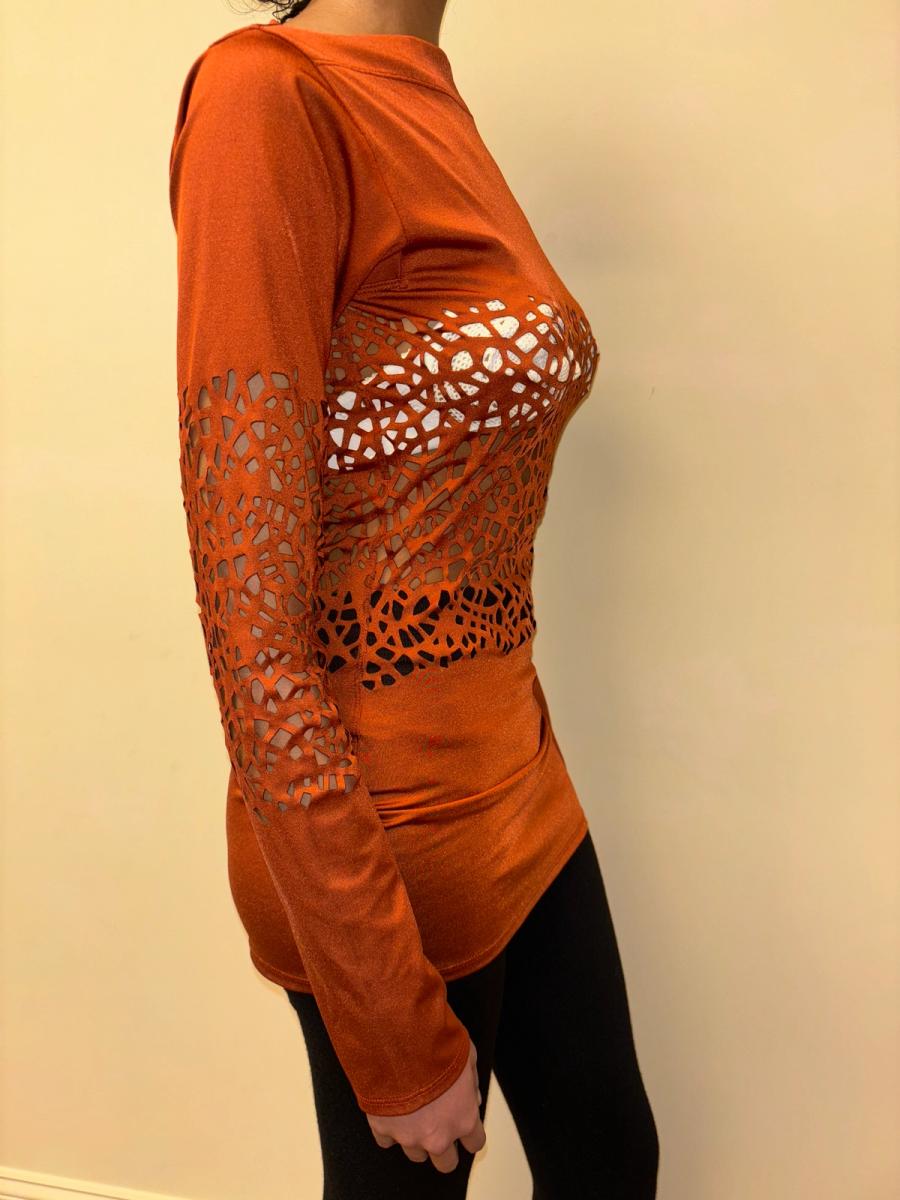 90s Jean-Paul Gaultier Orange Lasercut Top product image