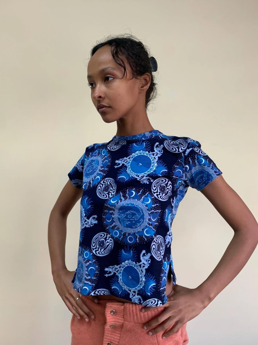 90s Vivienne Westwood Blue Galaxy Print T-shirt product image