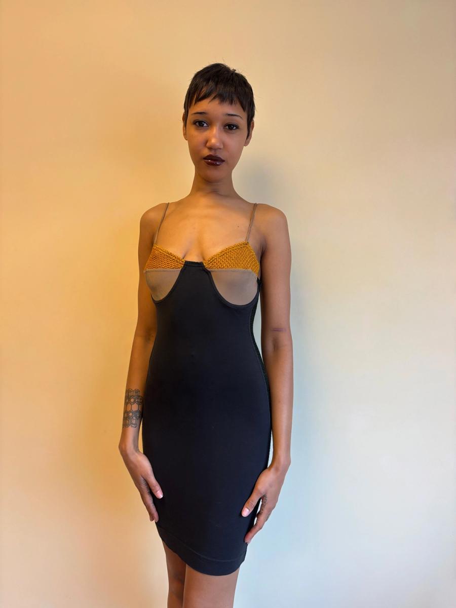80s Junior Gaultier Crochet Bodycon Dress product image