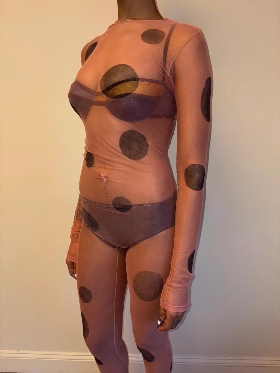 Polka Dot Illusion Net Bodysuit product image