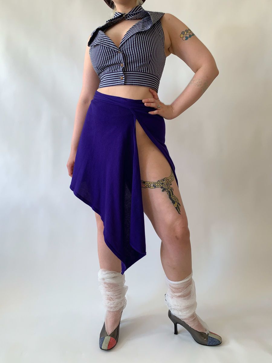 1980s Vivienne Westwood Asymmetrical Knit Wrap Skirt product image
