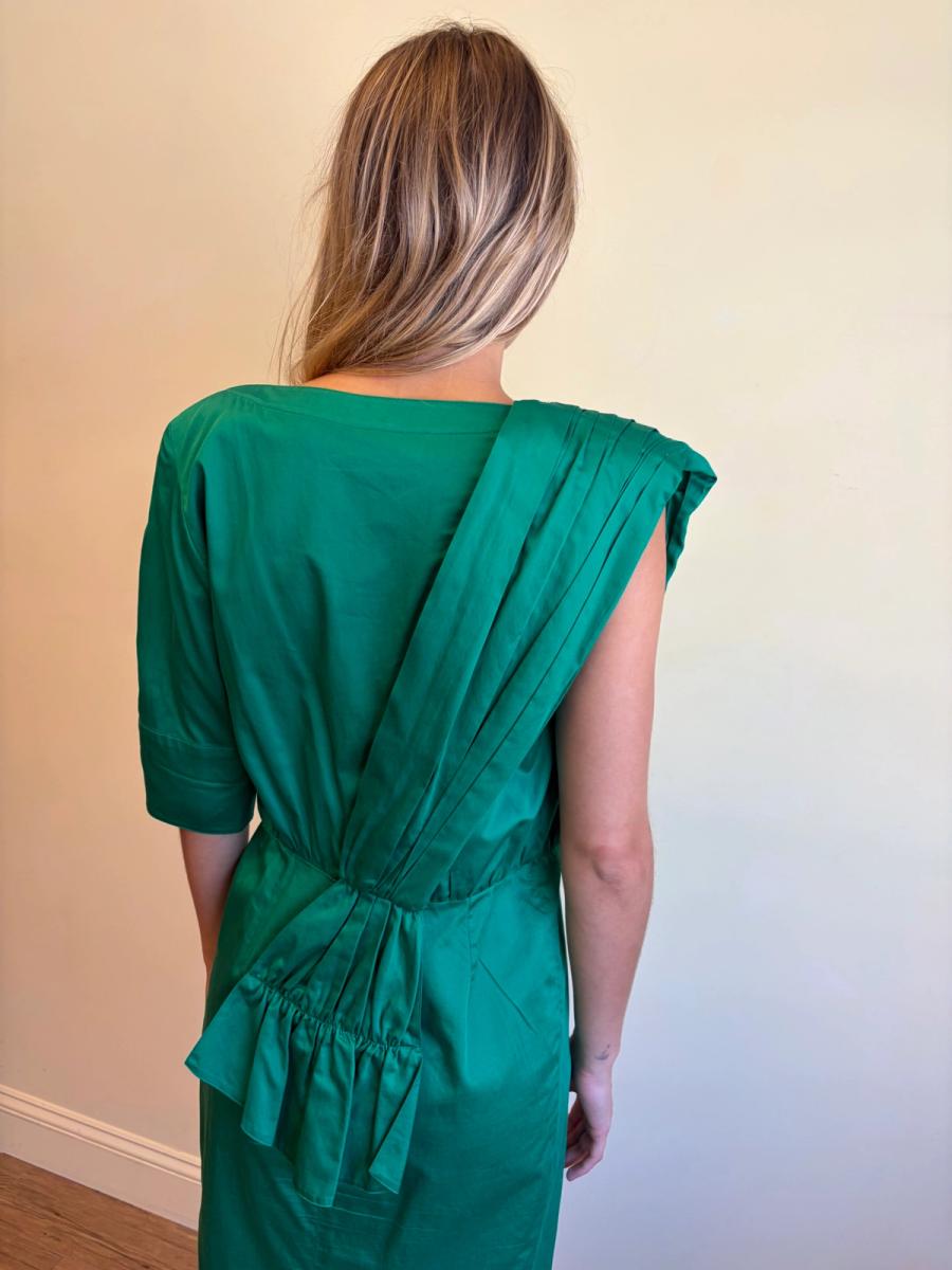 1980s Thierry Mugler Emerald Asymmetrical Dress product image