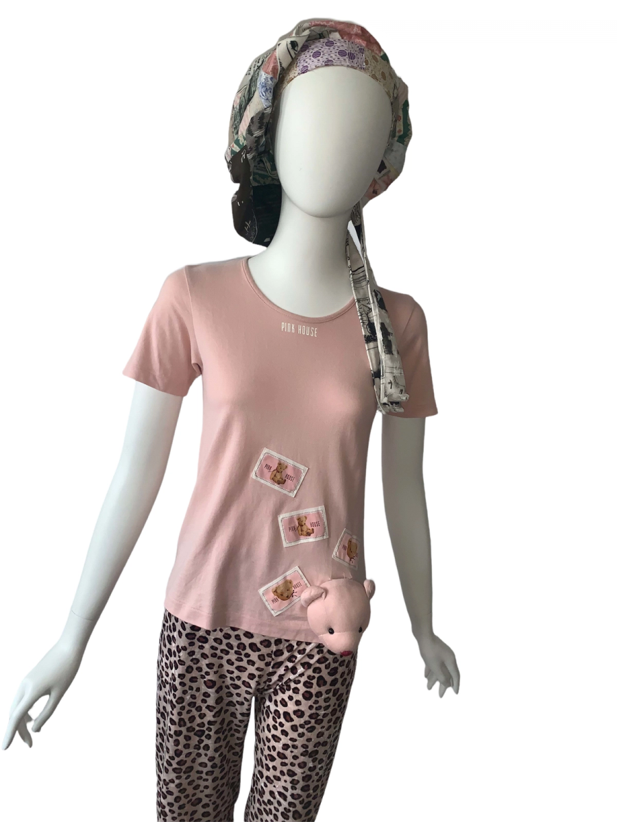 Pink House Dimensional Teddy Bear Tee product image