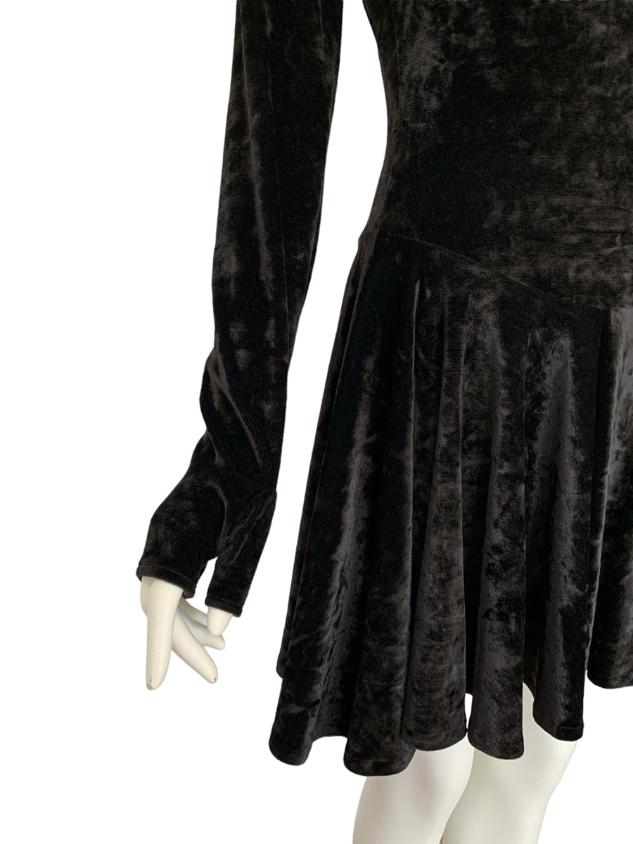90s Norma Kamali Gloved Velvet Dress product image