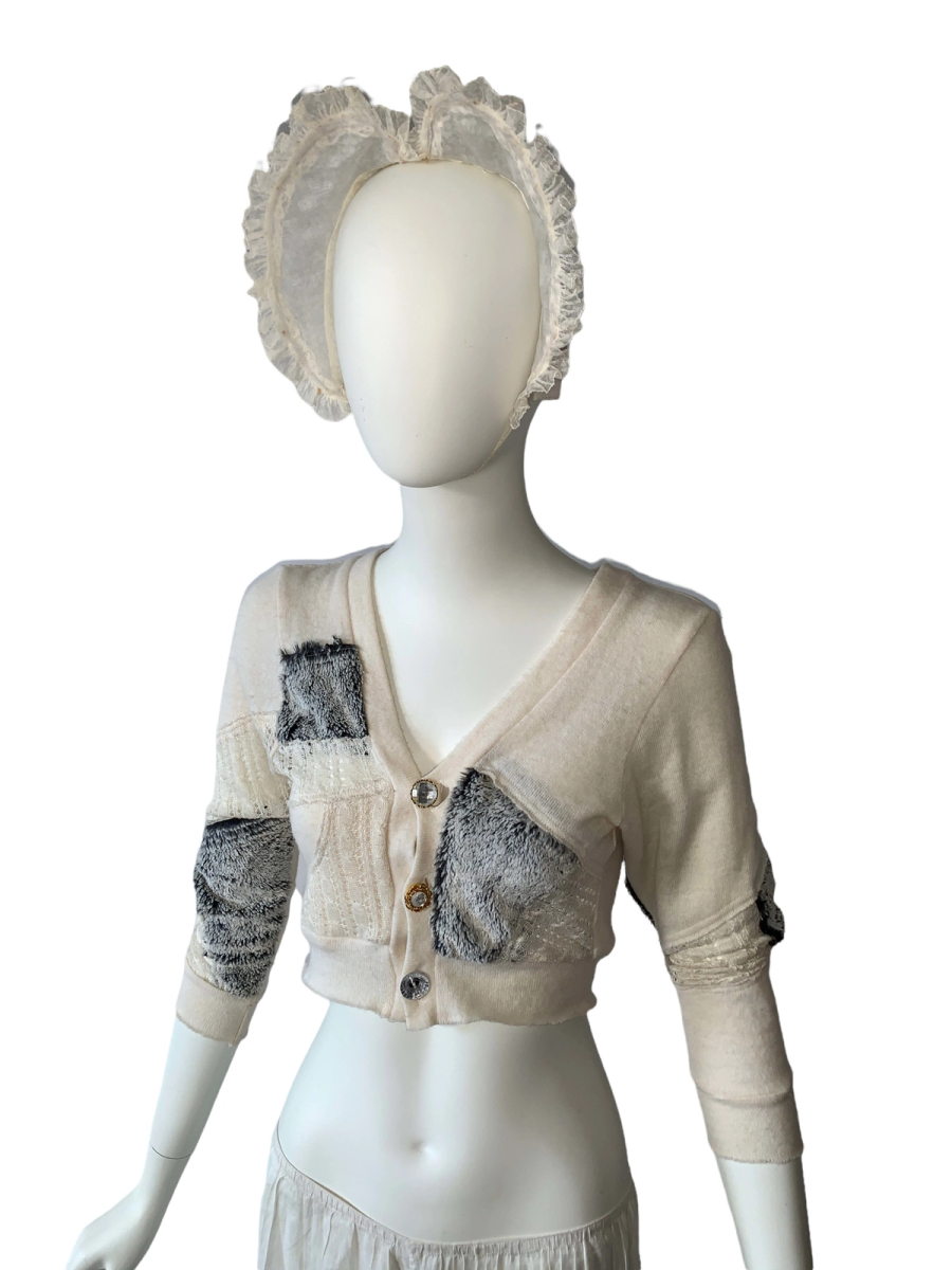 Nozomi Ishiguro Faux Fur Patchwork Sweater product image