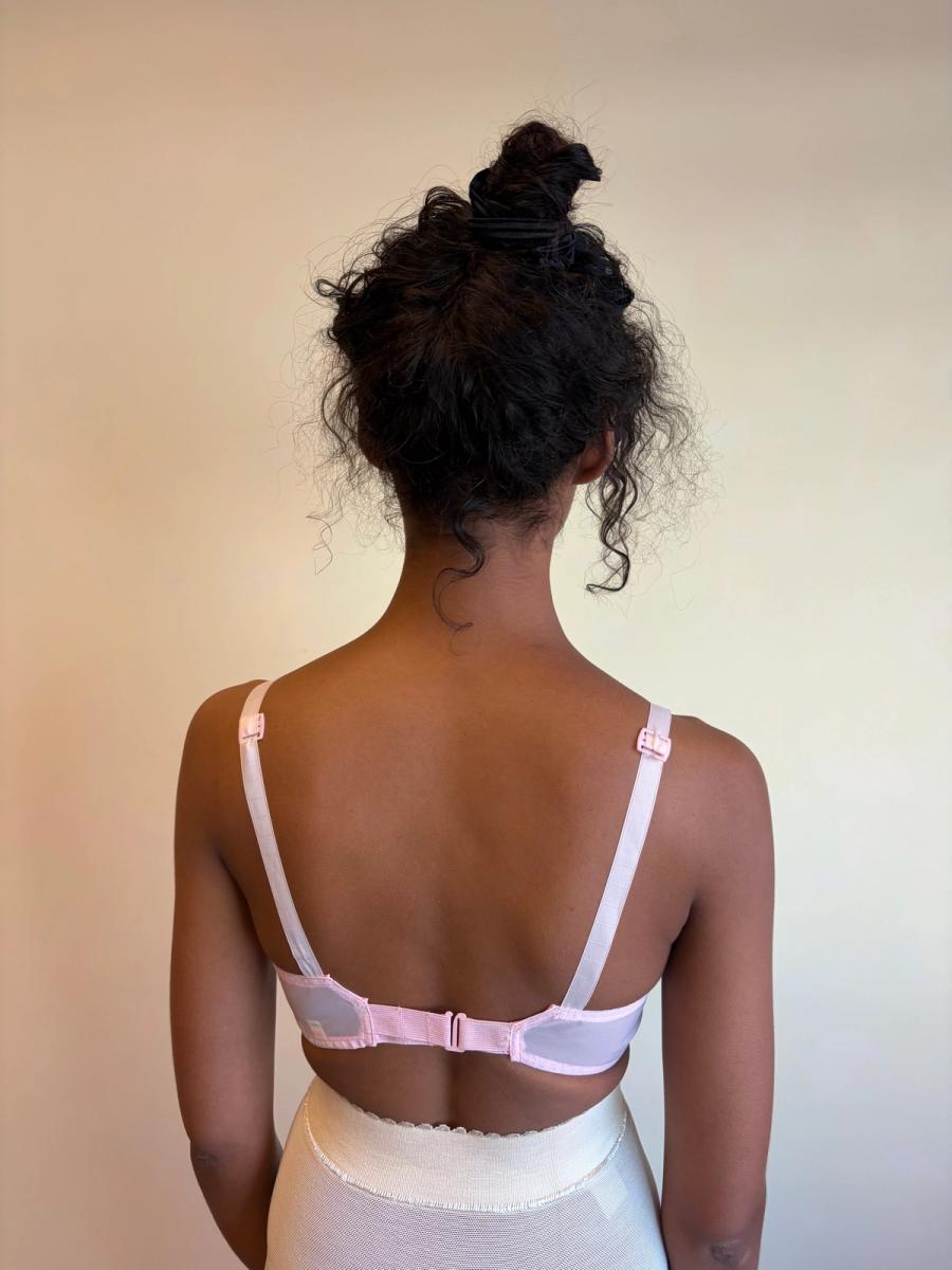 50s Pink Lace Cutout Bra product image