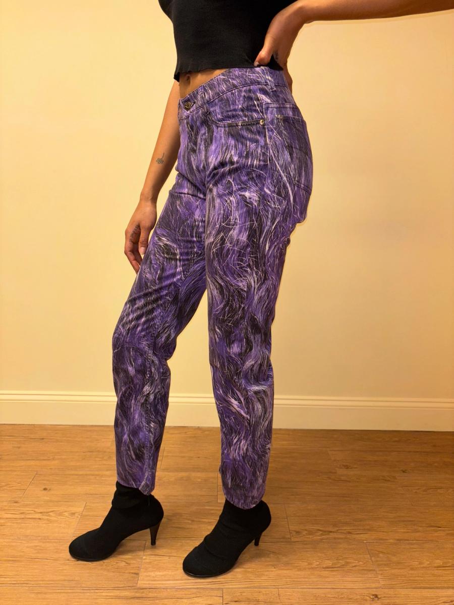 90s Vivienne Westwood Purple Hair Print Jeans product image