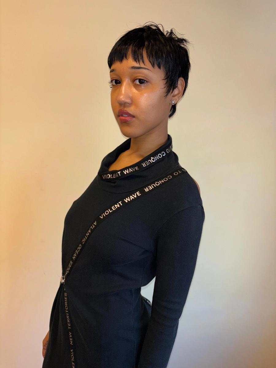 80s Kansai Yamamoto Suspender Clip Text Dress product image