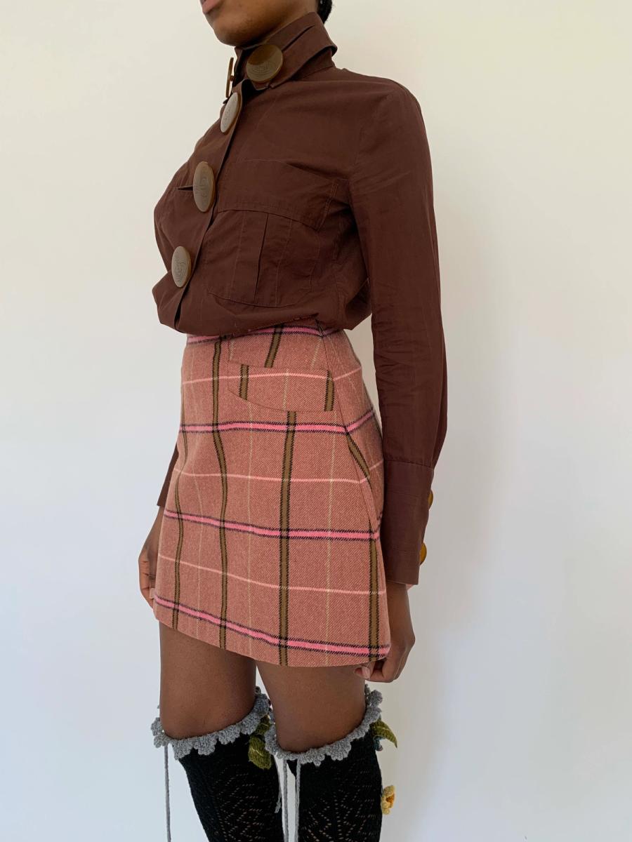 90s Vivienne Westwood Pink Tartan Mini Skirt product image