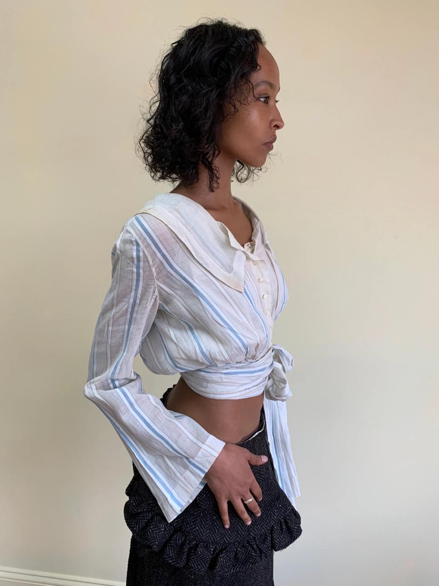 Edwardian Striped Top with Sash product image