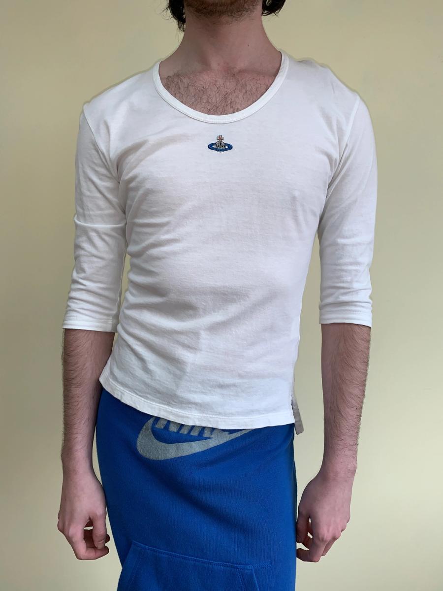 Vivienne Westwood Man Scoop Neck Quarter Sleeve Orb Shirt