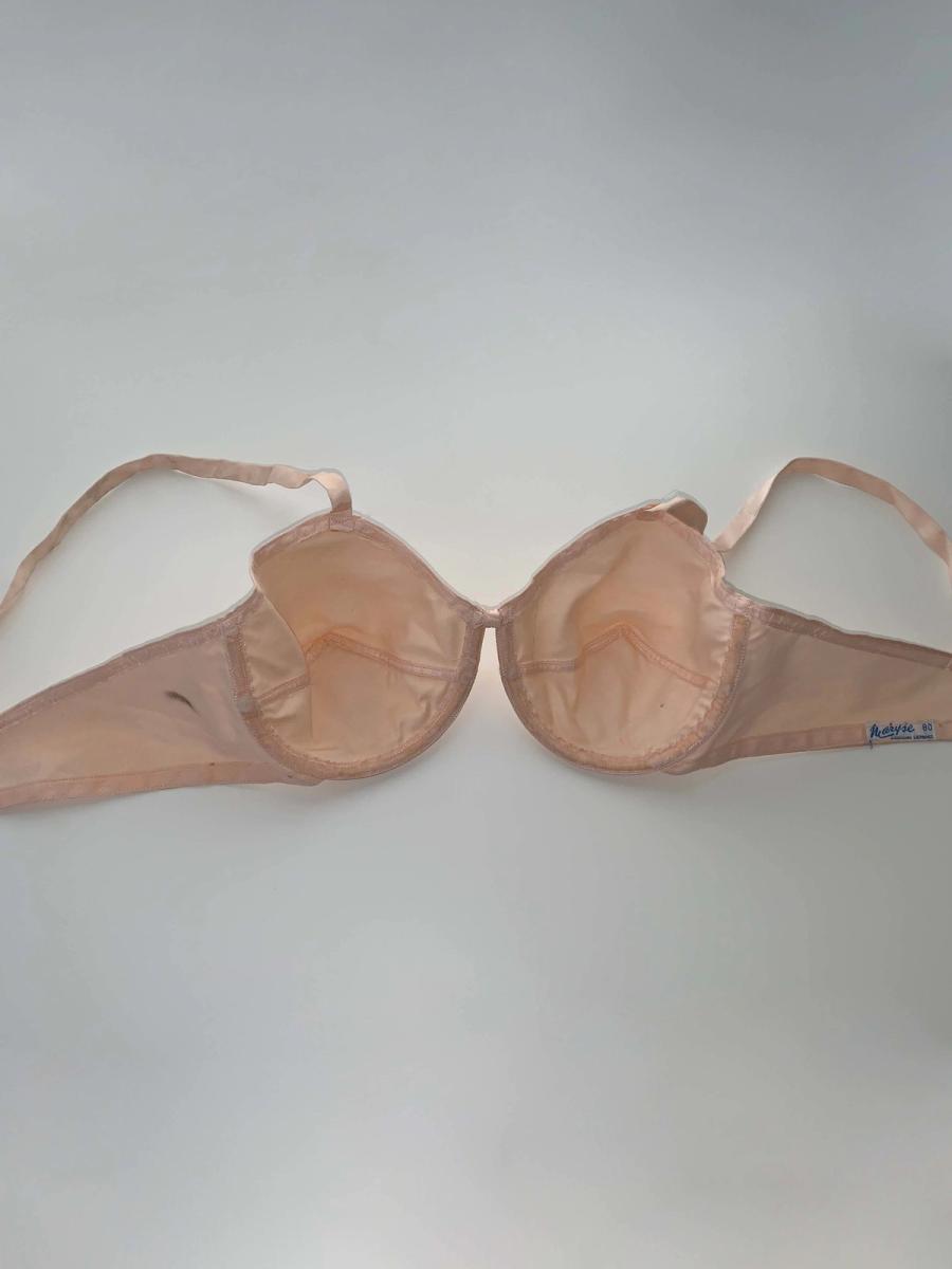 French 50s Pink Satin Bullet Bra product image