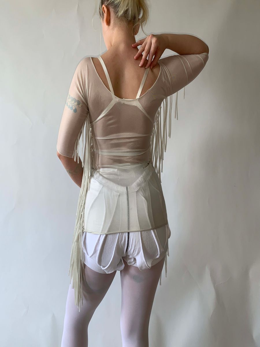 90s Pearlescent Fringe Tunic product image
