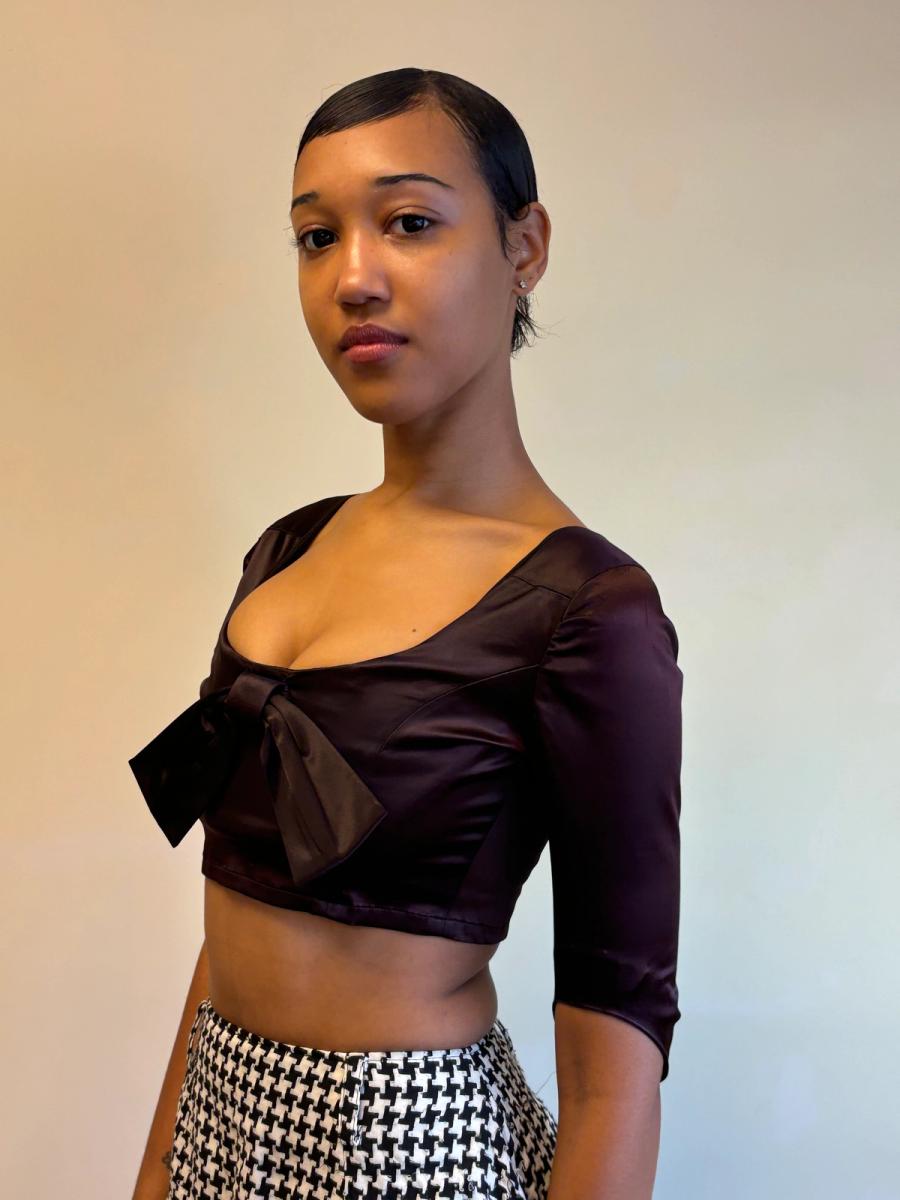 90s Vivienne Westwood Short Corset With Sleeves & Bow product image