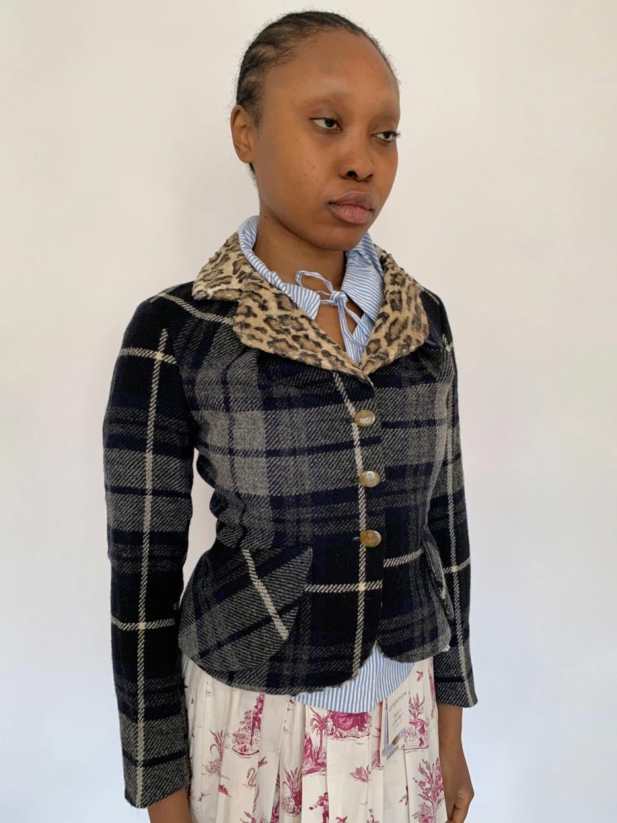 90s Vivienne Westwood Faux Fur Leopard Jacket product image