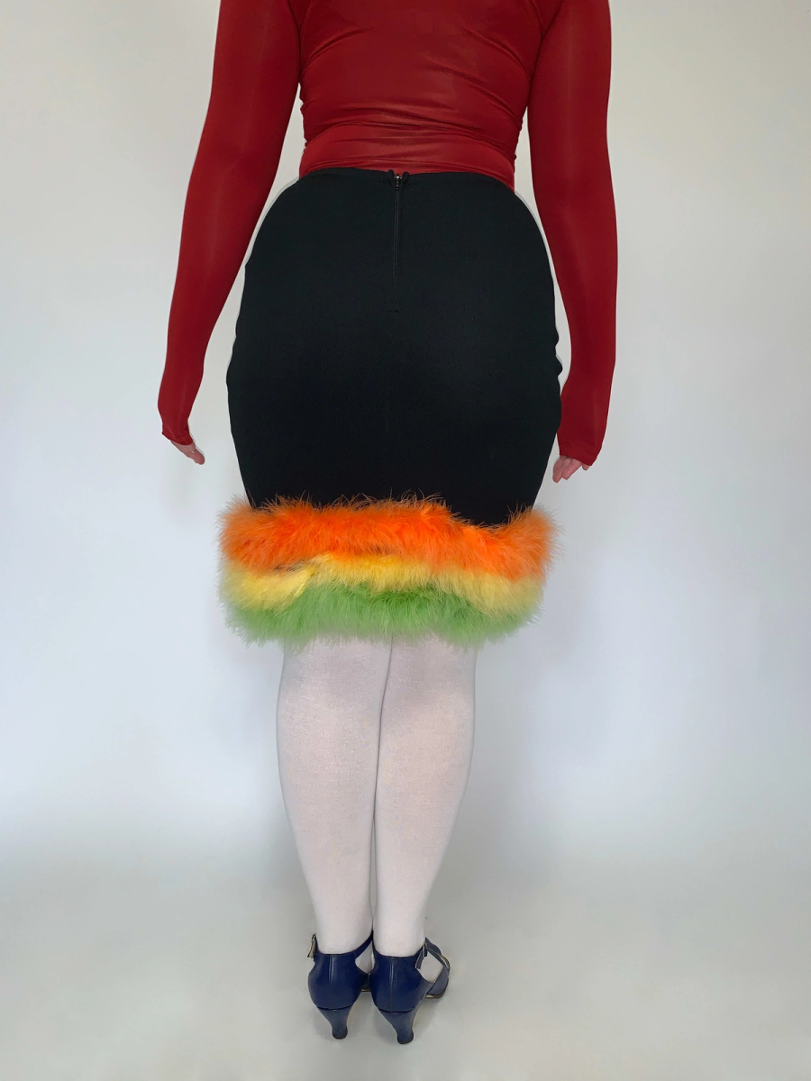 1989 Gaultier Junior Marabou Skirt product image