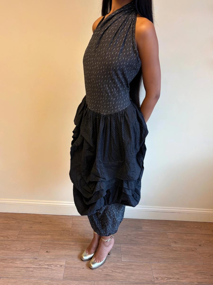 80s Popy Moreni Asymmetrical Ruched Dress product image