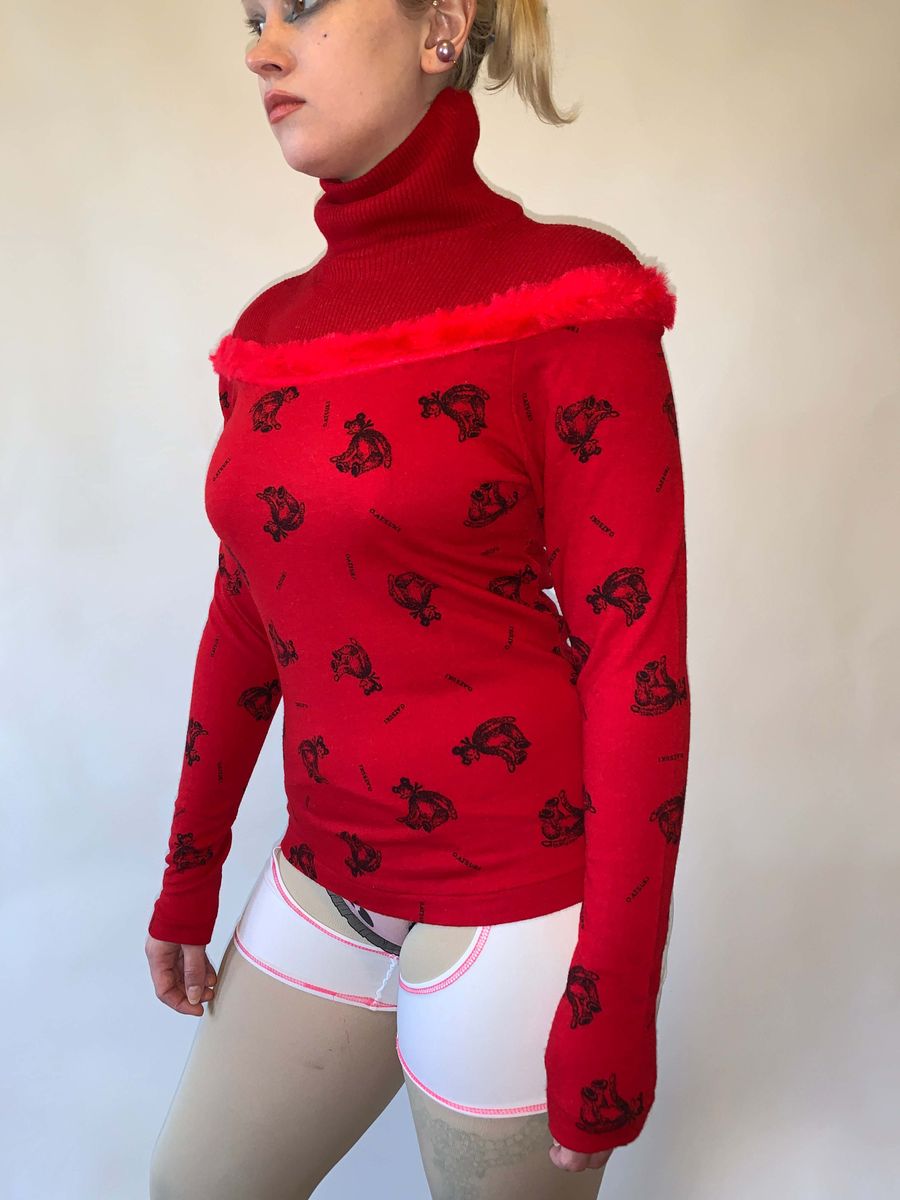 80s Atsuki Onishi Red Teddy Bear Sweater product image