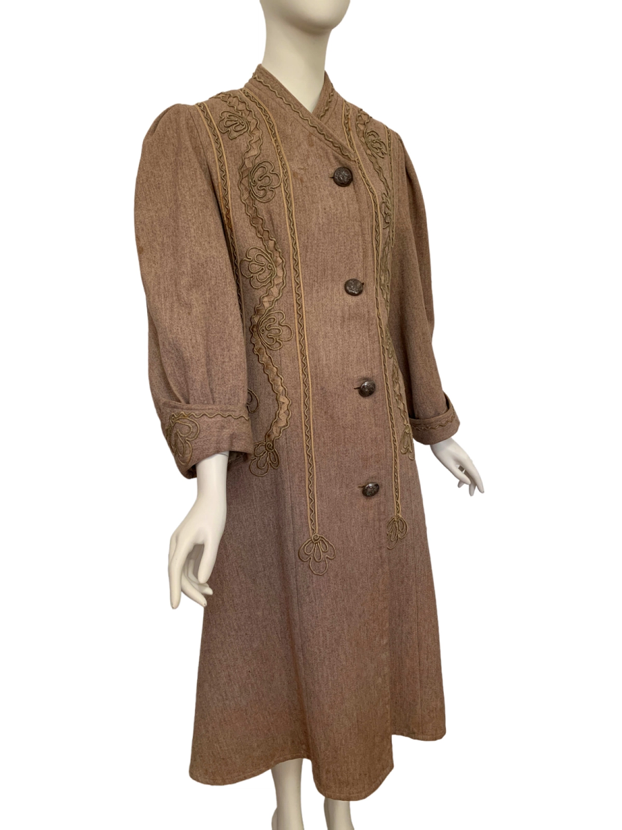 Antique Edwardian Duster with Soutache Design product image