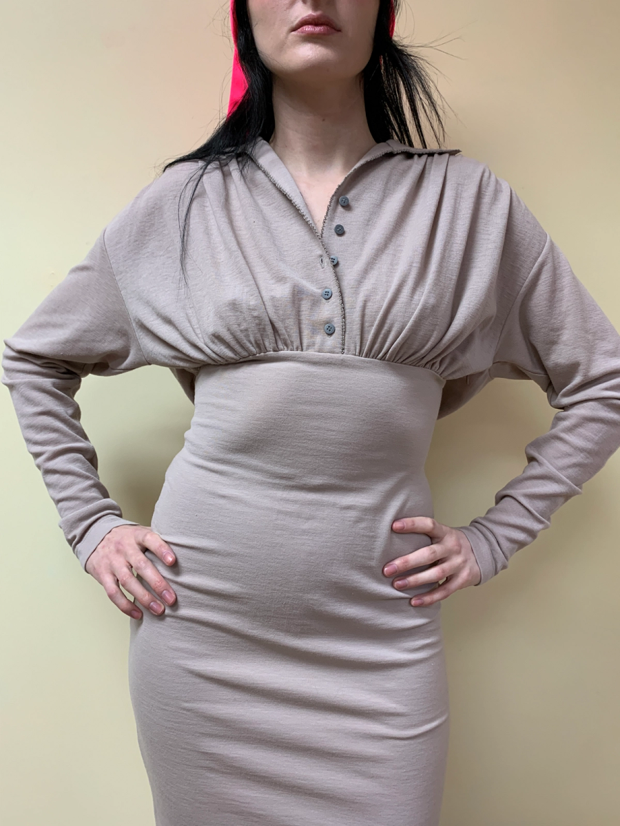 90s Chantal Thomass Tan Merino Dress product image