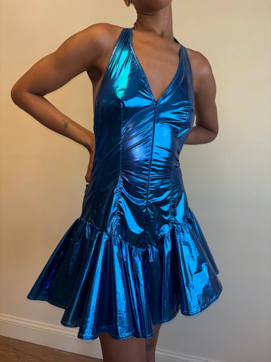 80s Yvan & Marzia Electric Blue Dress product image