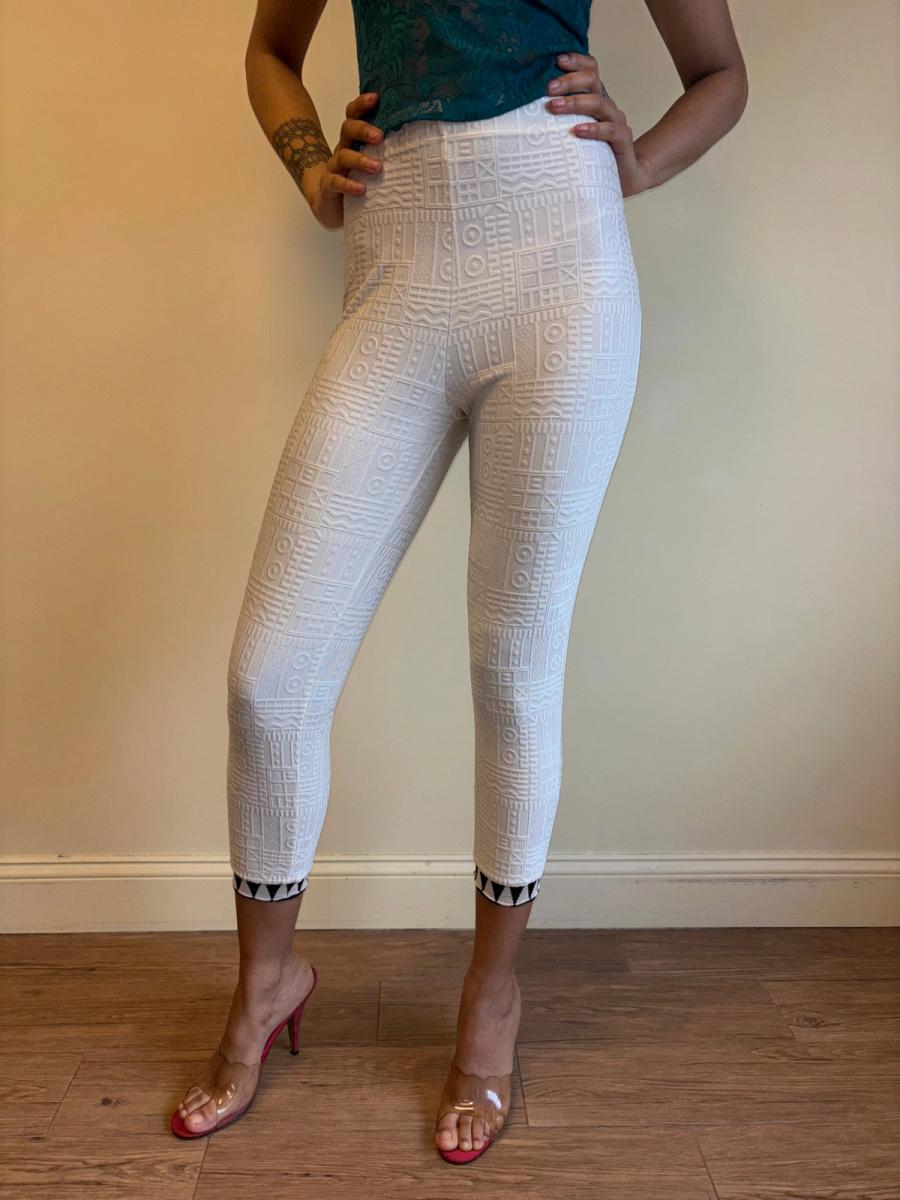 90s Ozbek Textured Print Leggings product image