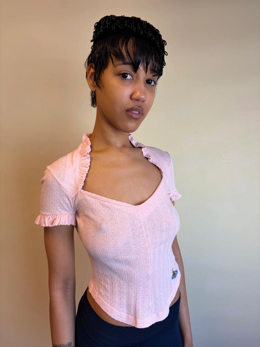 90s Vivienne Westwood Pink Pointelle Top product image