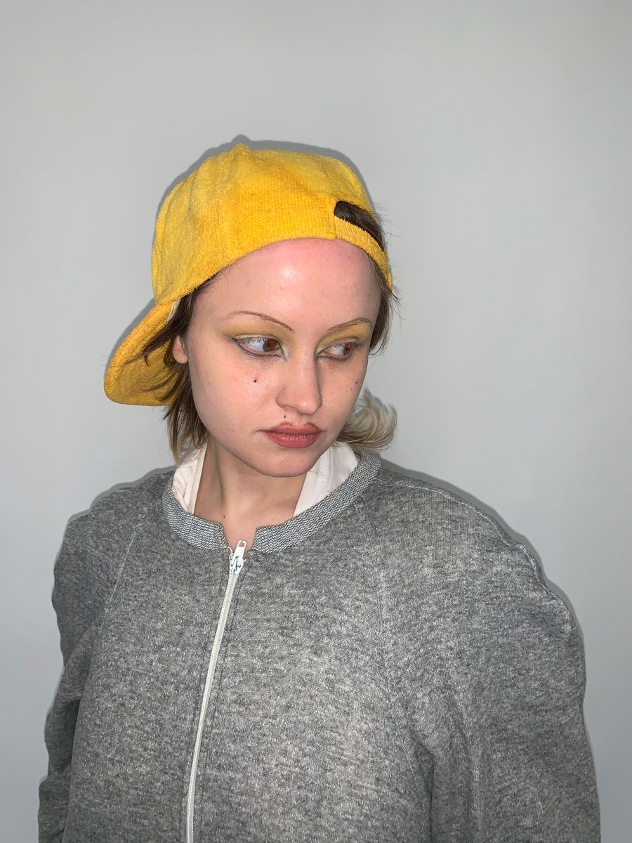 1980s Norma Kamali Terry Cloth Baseball Cap product image