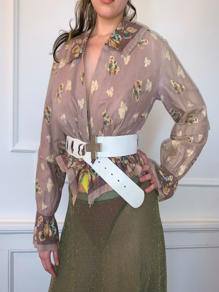 Edwardian Printed Flannel Butterfly Bed Jacket product image