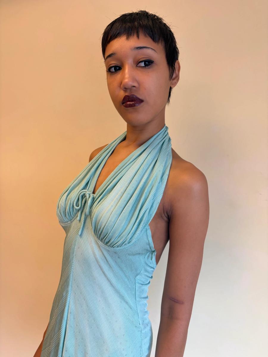 Vintage Chantal Thomass Aqua Halter Romper product image