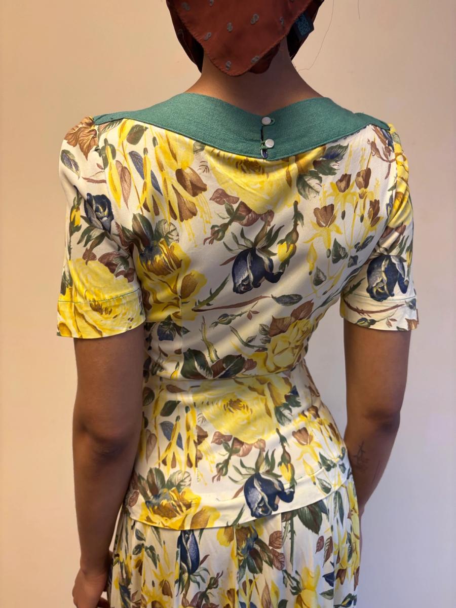 1940s Floral Print Drop Waist Dress product image