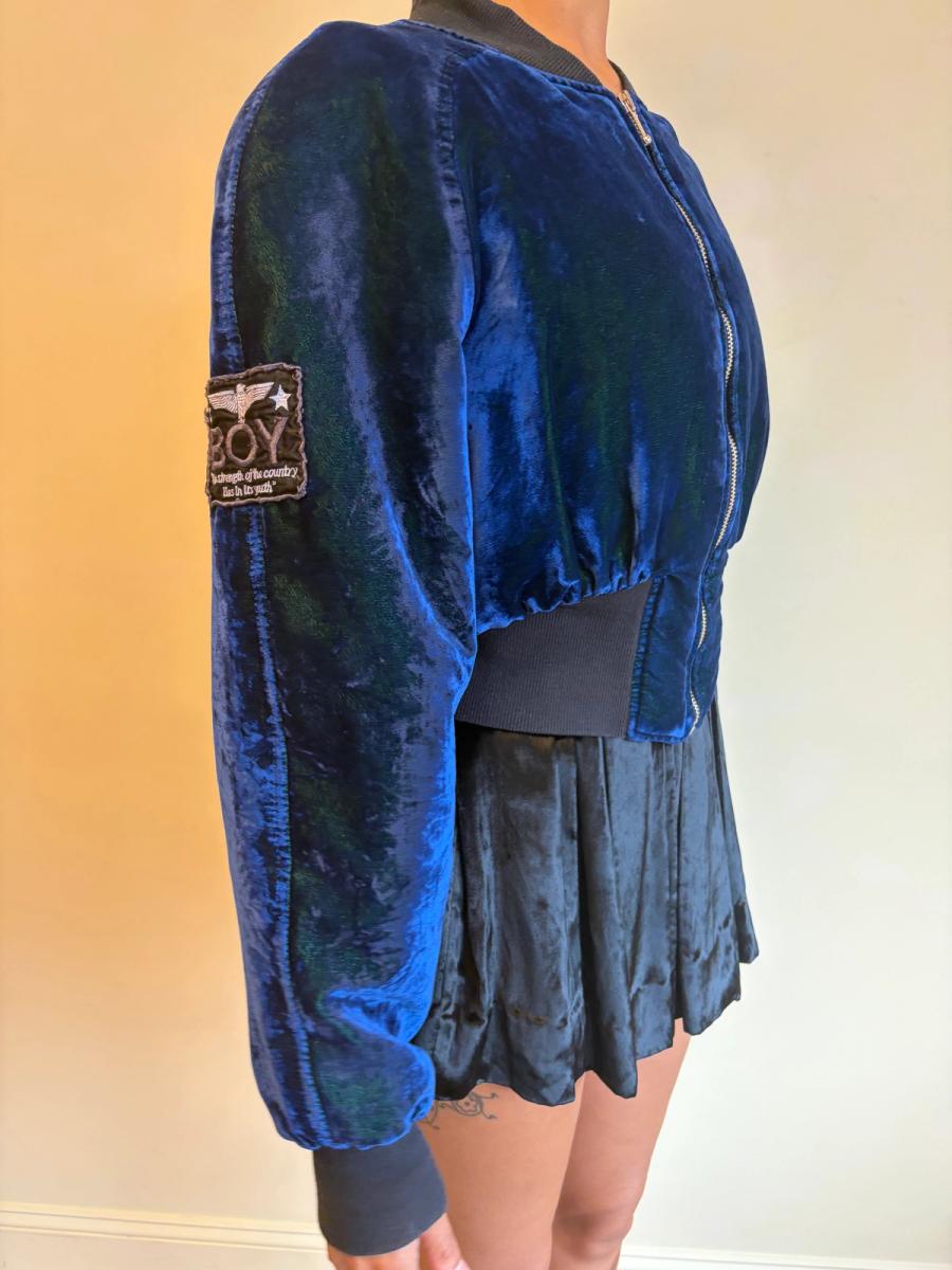 80s-90s Boy London Changeable Blue Velvet Bomber product image