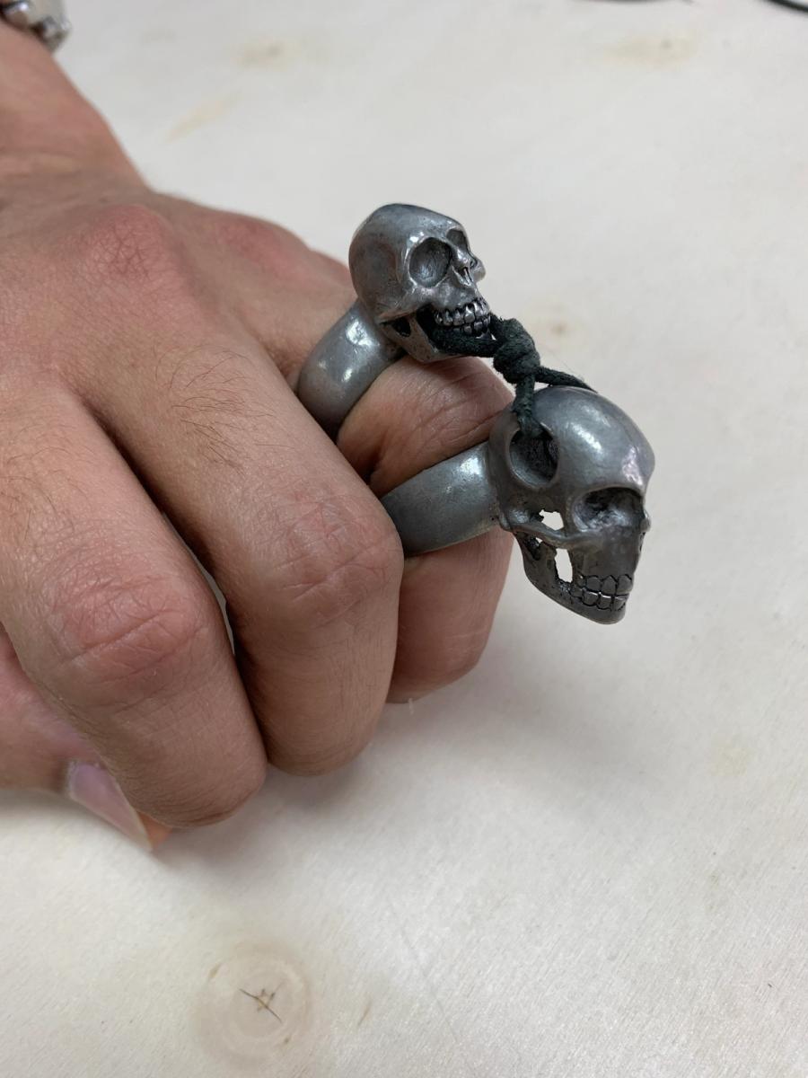 90s Milkboy Double Skull Ring product image