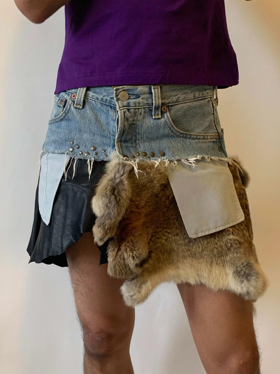 Tomoki Yurita Mini Overskirt with Fur 