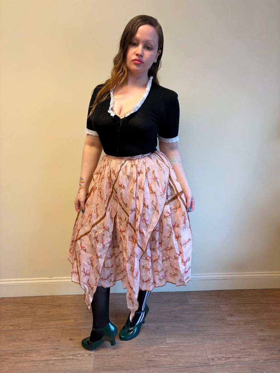 70s Laura Biagiotti Apron Signature Skirt product image