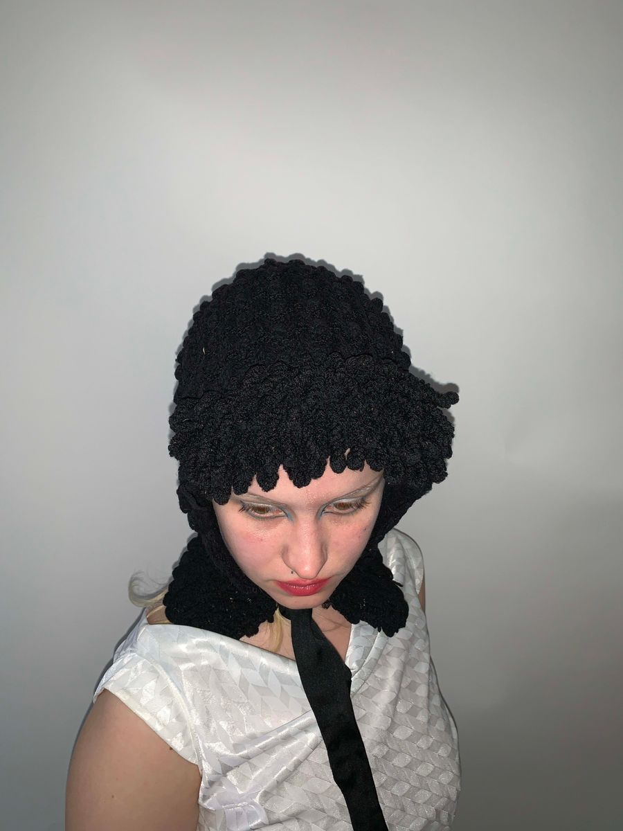 Victorian Crocheted Winter Bonnet product image