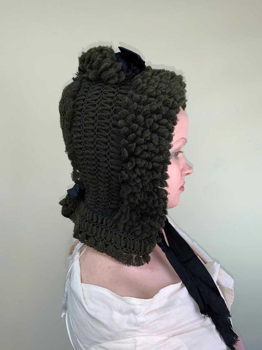 1890s Knit Winter Bonnet product image