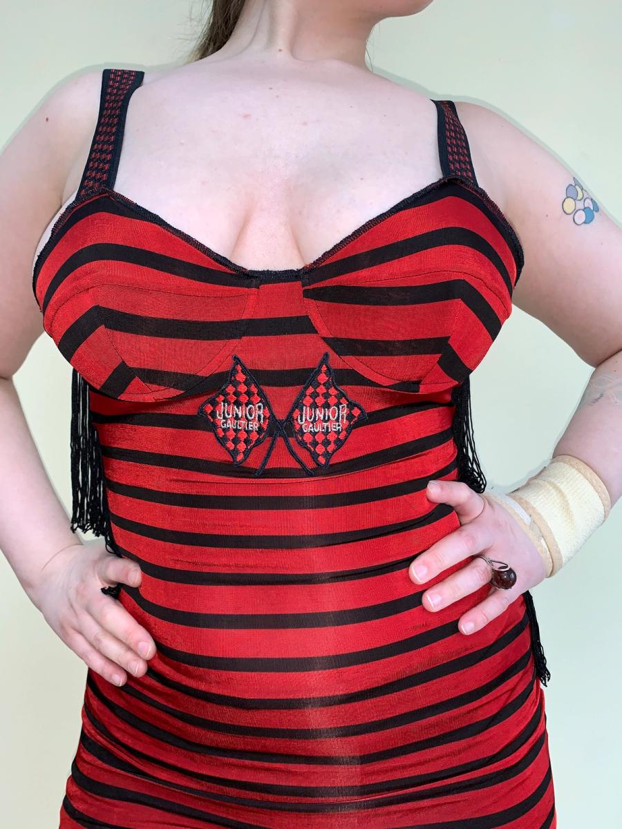 1989 Gaultier Flag Girl Mini-Dress With Fringe  product image