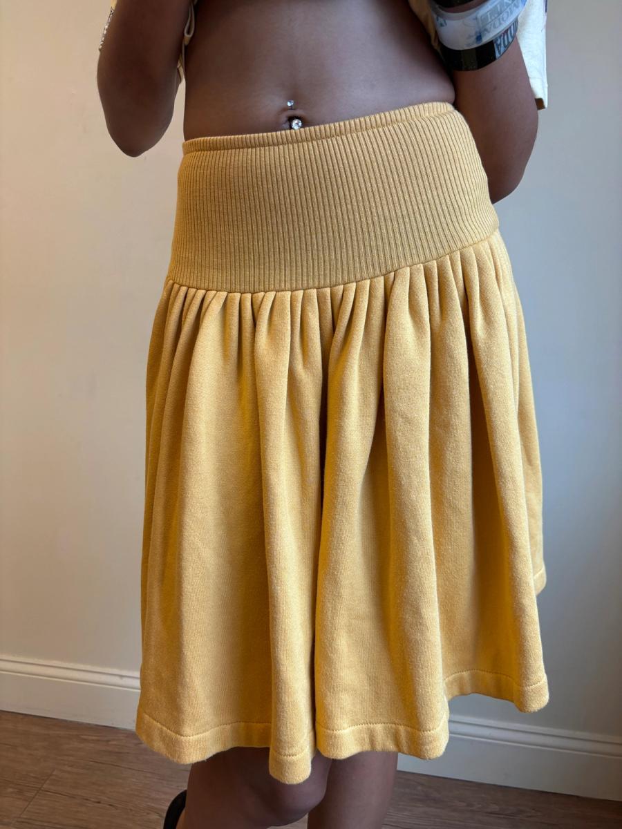 80s Norma Kamali Ochre Sweatshirt Skirt  product image