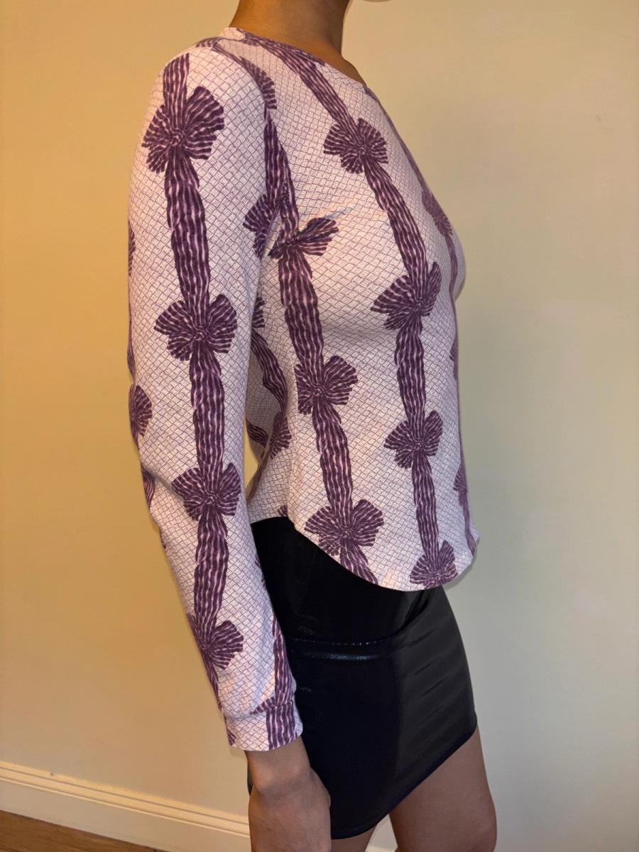 90s Vivienne Westwood Purple Ribbon Print Top product image