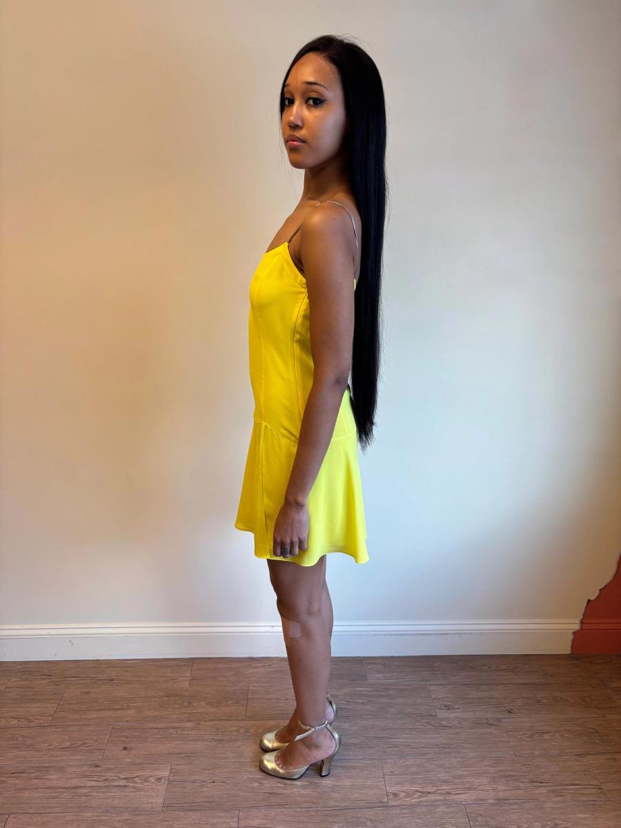Vintage La Perla Yellow Slip Dress with Metal Straps product image