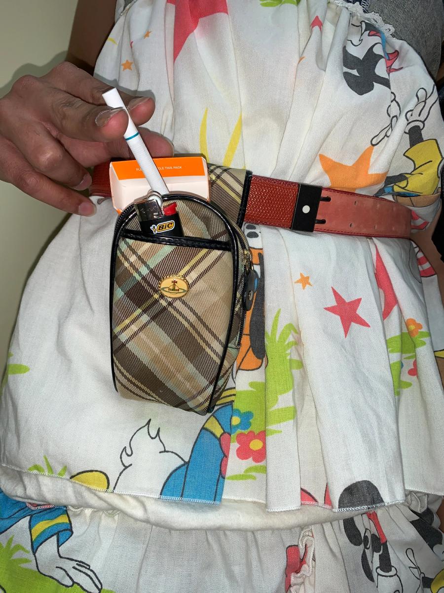 90s Vivienne Westwood Locharron Tartan Cigarette Case with Enamel Orb product image