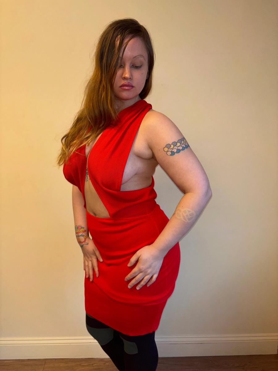 Dorothée Bis Ribbed Knit Plunge Dress product image