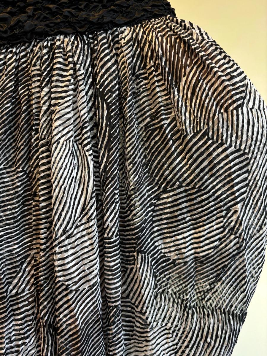 80s Claude Petin Striped Silk Dress product image