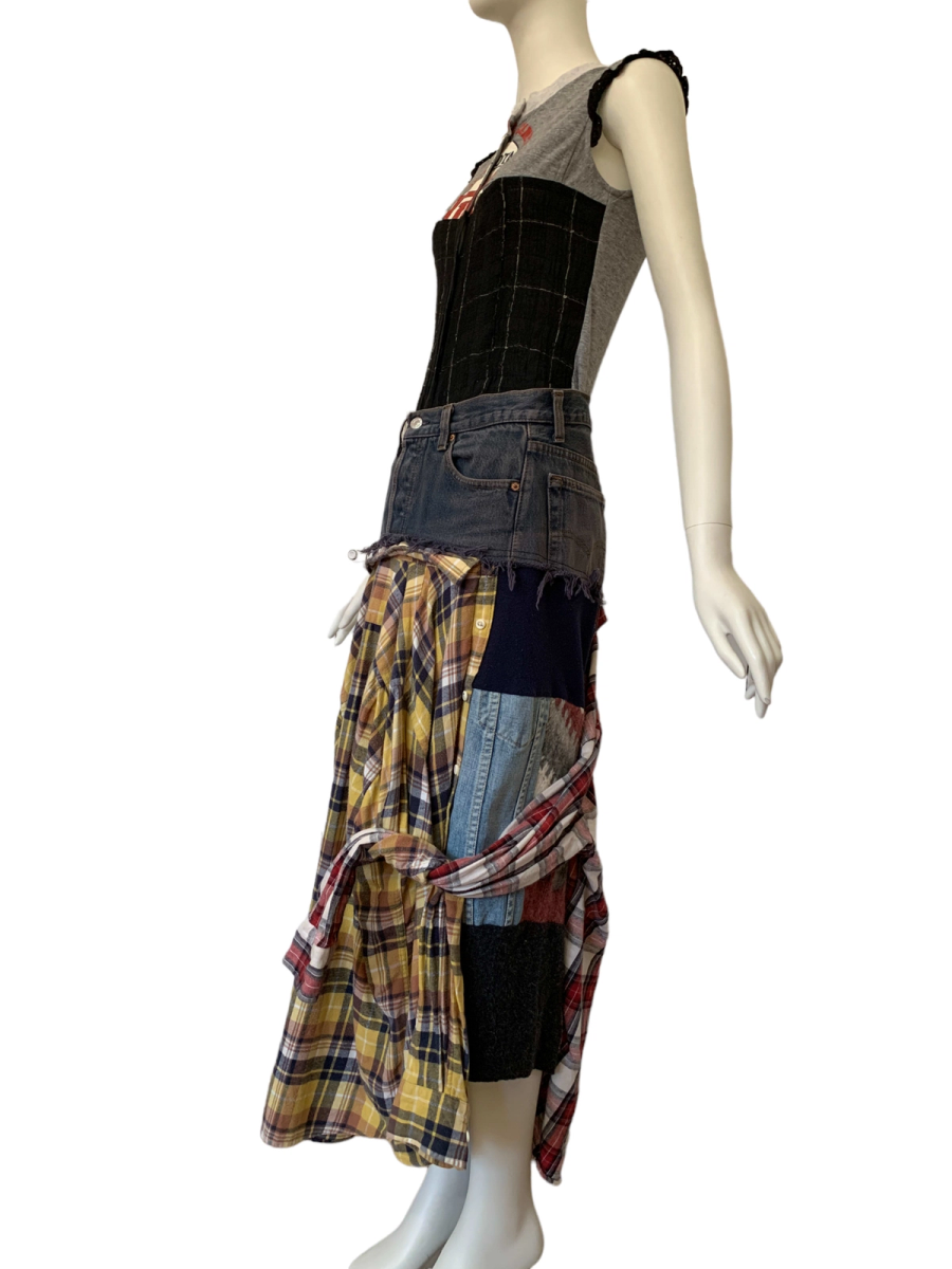 Tomoki Yurita Flannel Assemblage Skirt product image