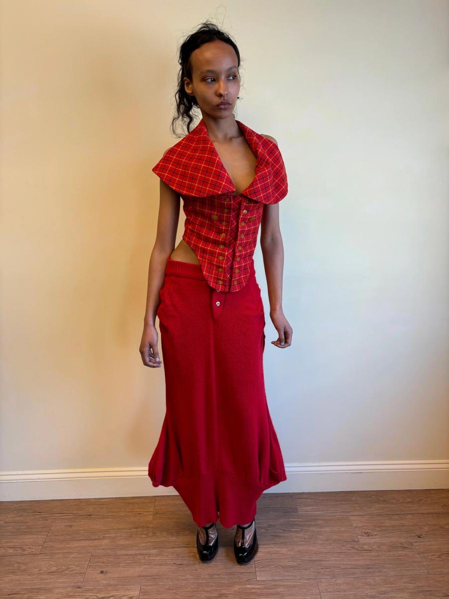 20471120 Red Knit Mermaid Skirt product image