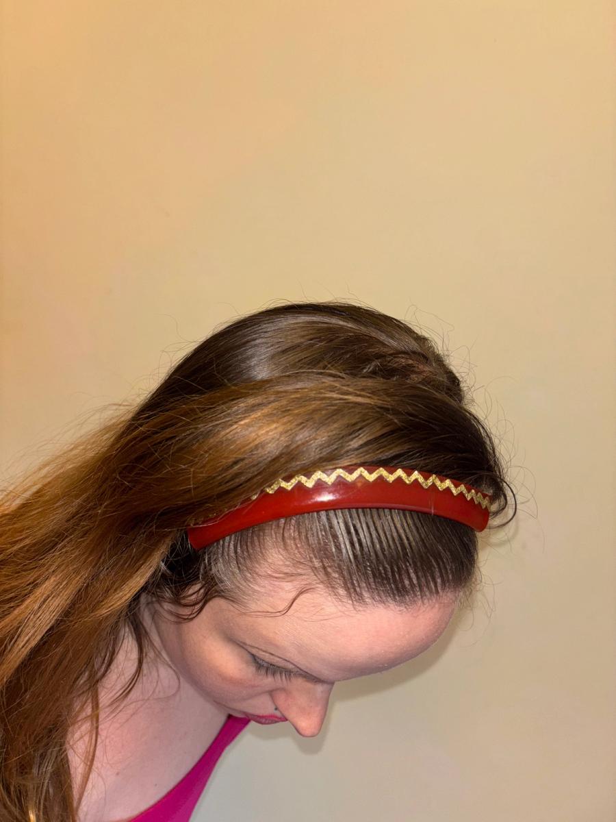 1940s French Early Plastic Amber Zig Zag Hair Comb product image